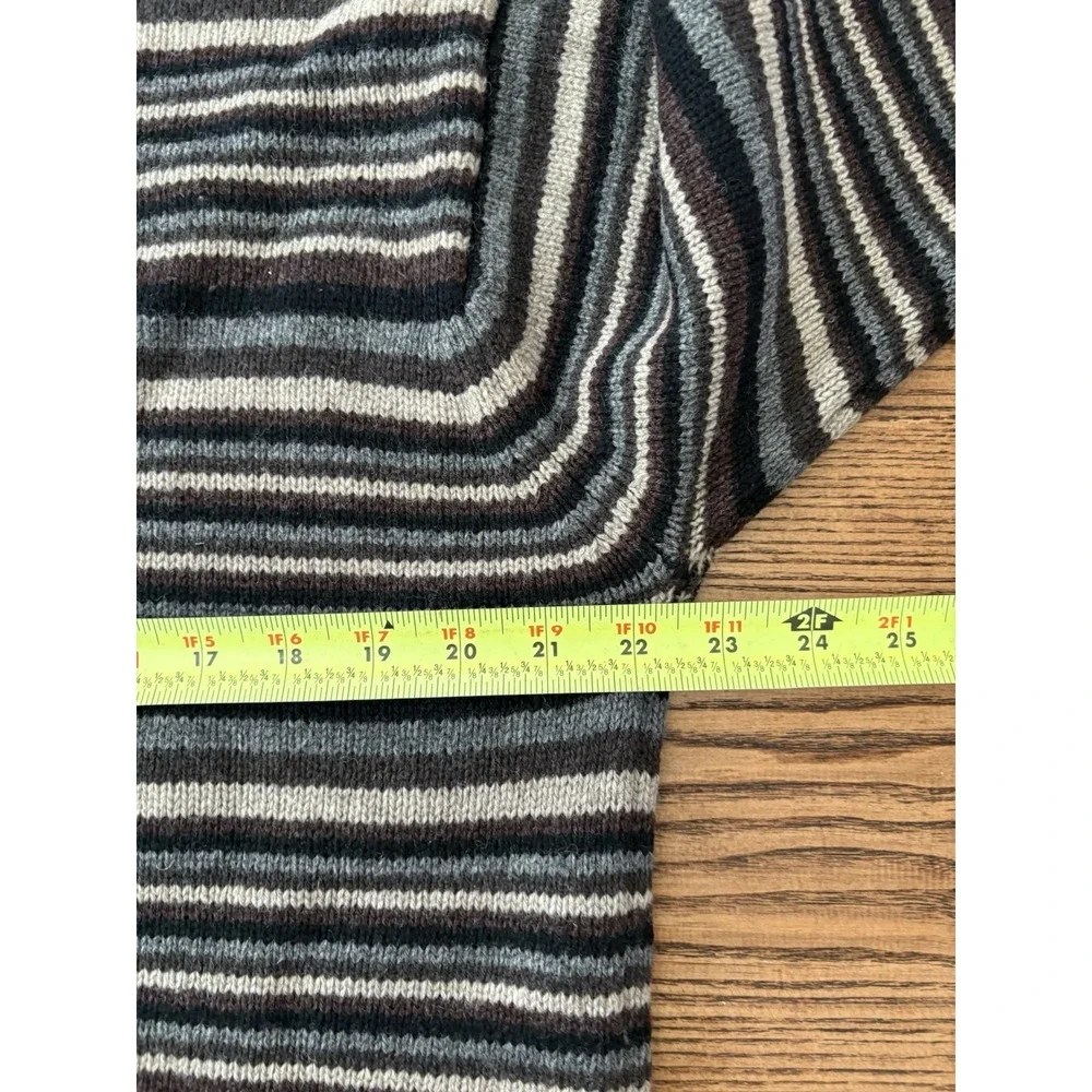 Banana Republic Men's XL 100%‎ Lambswool Striped Suede Elbow Pads Knit Sweater